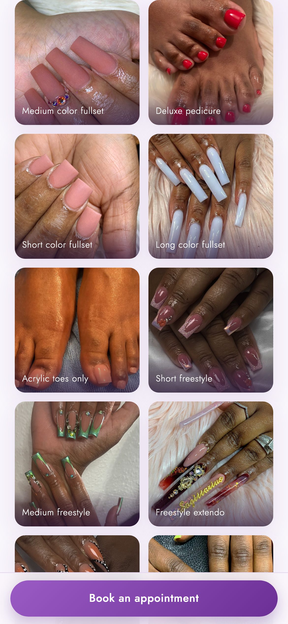 The Envy My Nails photo gallery on a phone
